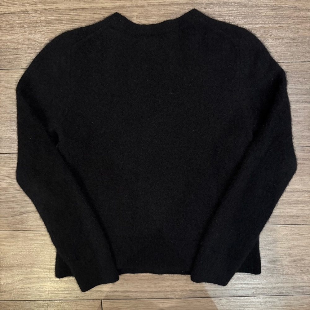 Quince Black Mongolian Cashmere Crewneck Fuzzy Sweater Size S - Picture 9 of 11